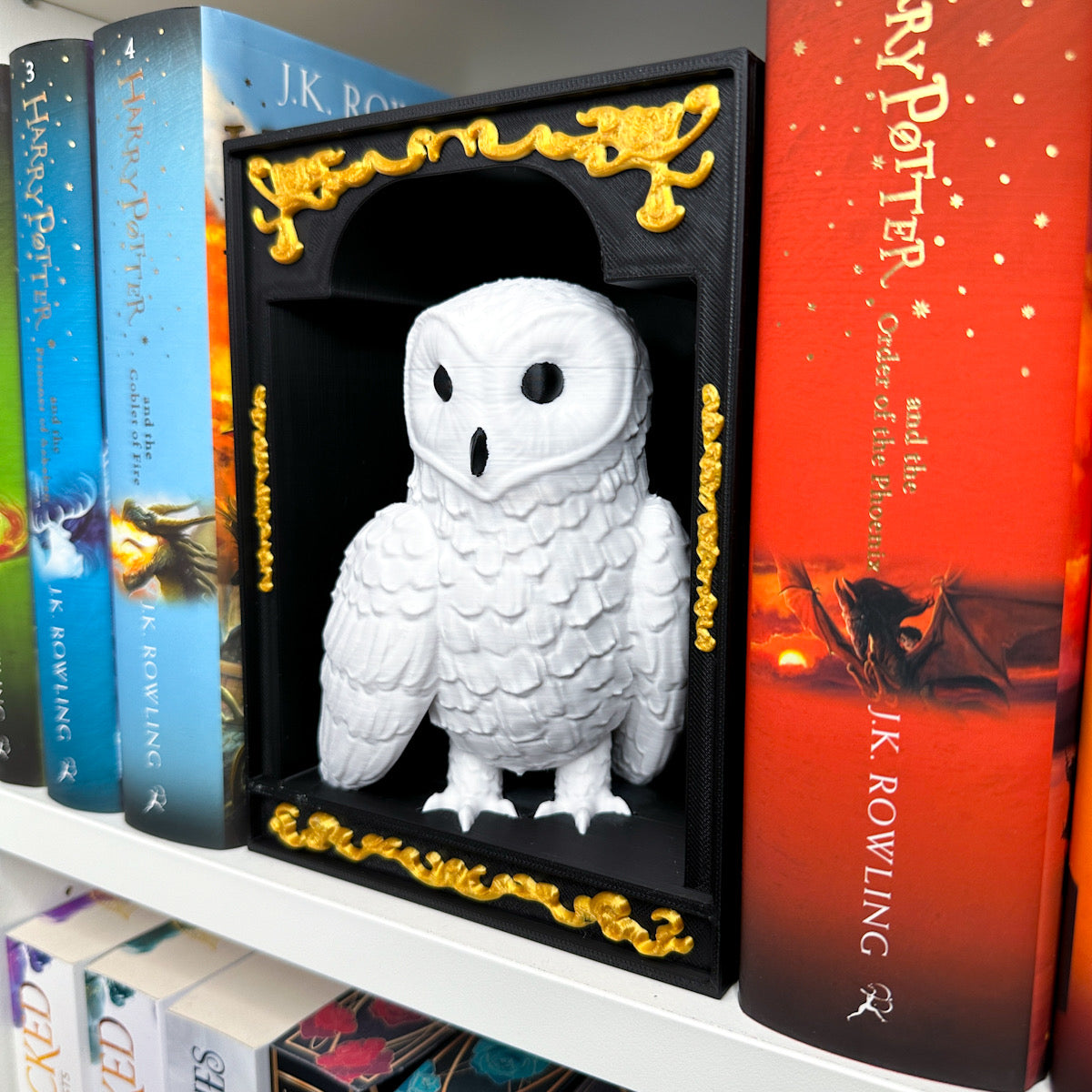 Schneeeule 3D Book Nook Buchstütze 17,5 cm