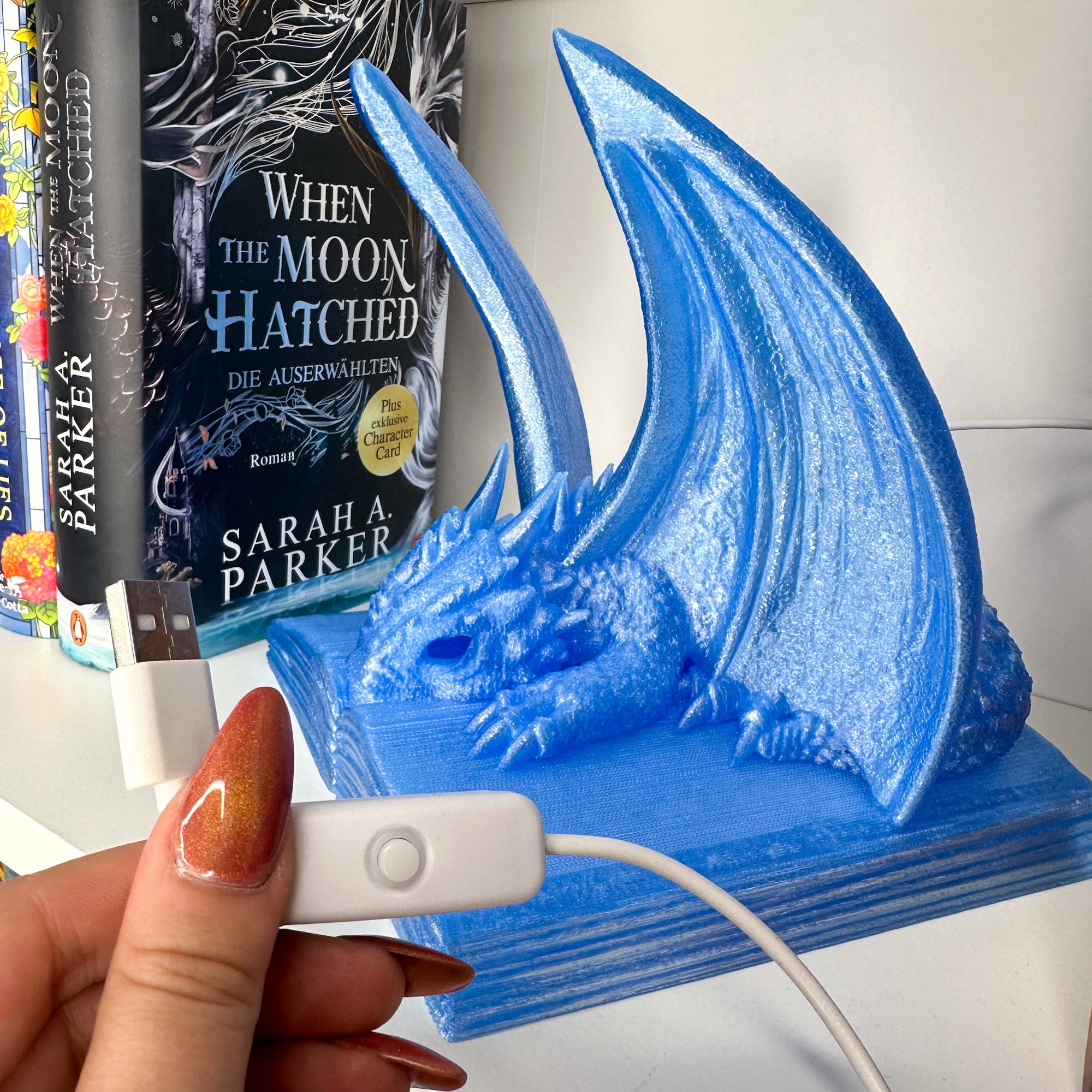 LED Drachenlampe | Nachtlicht | Bücherregal Deko