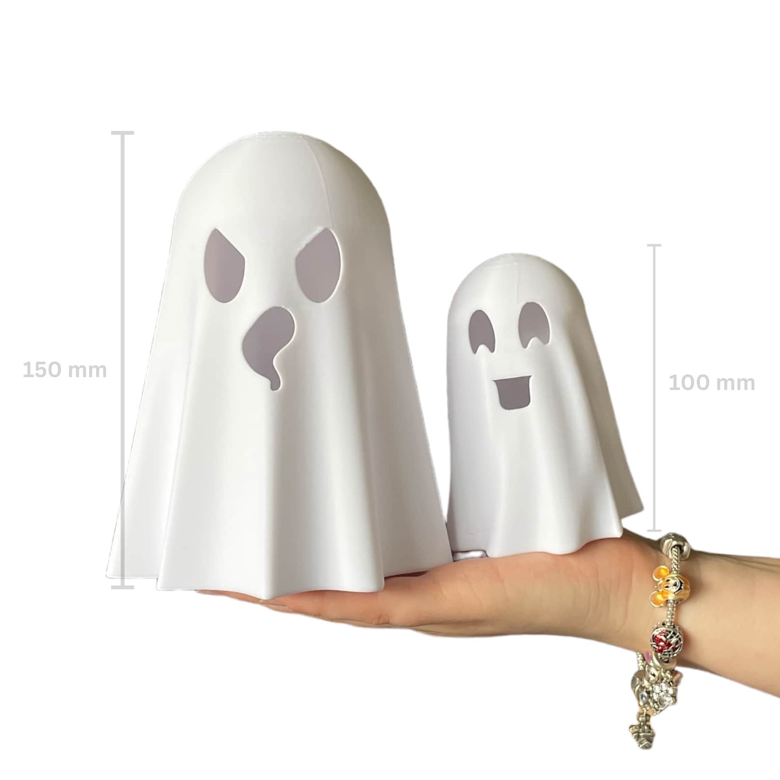 Beleuchtete LED Halloween Geister mit Fernbedienung | Halloween Deko | Gespenster Deko | Herbst Deko