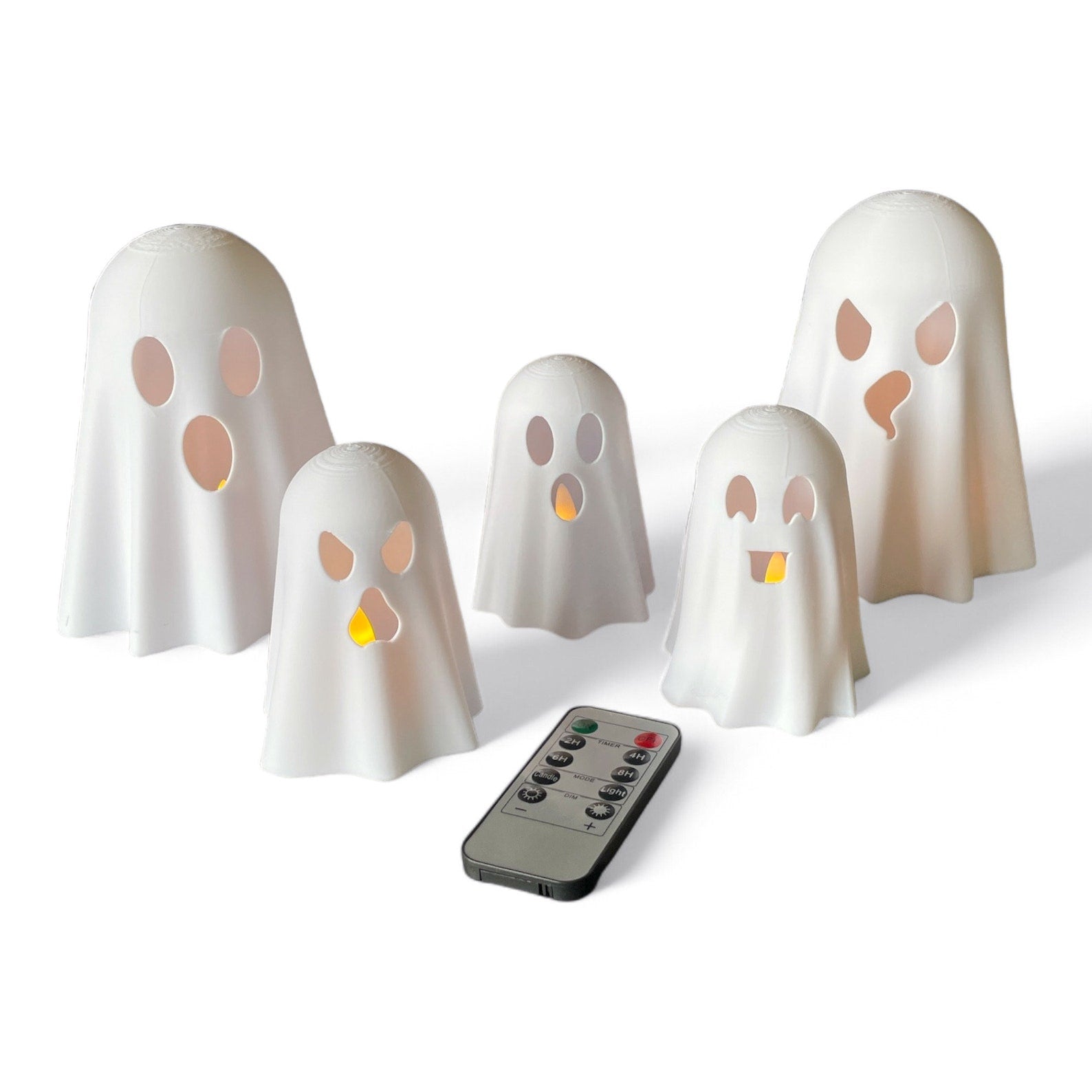 Beleuchtete LED Halloween Geister mit Fernbedienung | Halloween Deko | Gespenster Deko | Herbst Deko