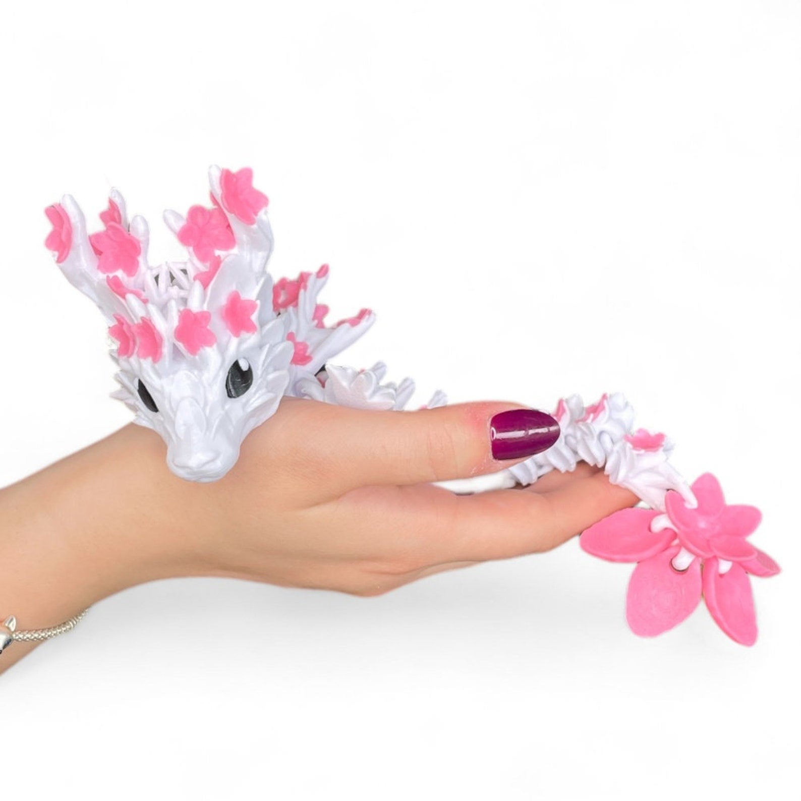 Blossom Drache 3D Figur rosa/weiß (beweglich) | Kirschblüten Drache