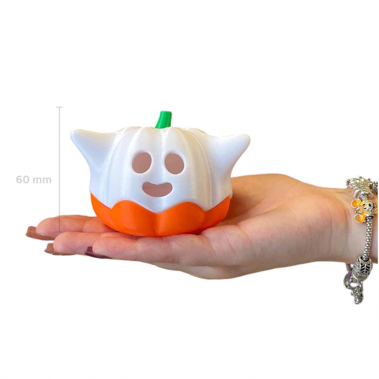 Beleuchteter LED Halloween Kürbis als Geist | Halloween Deko | Gespenster Deko