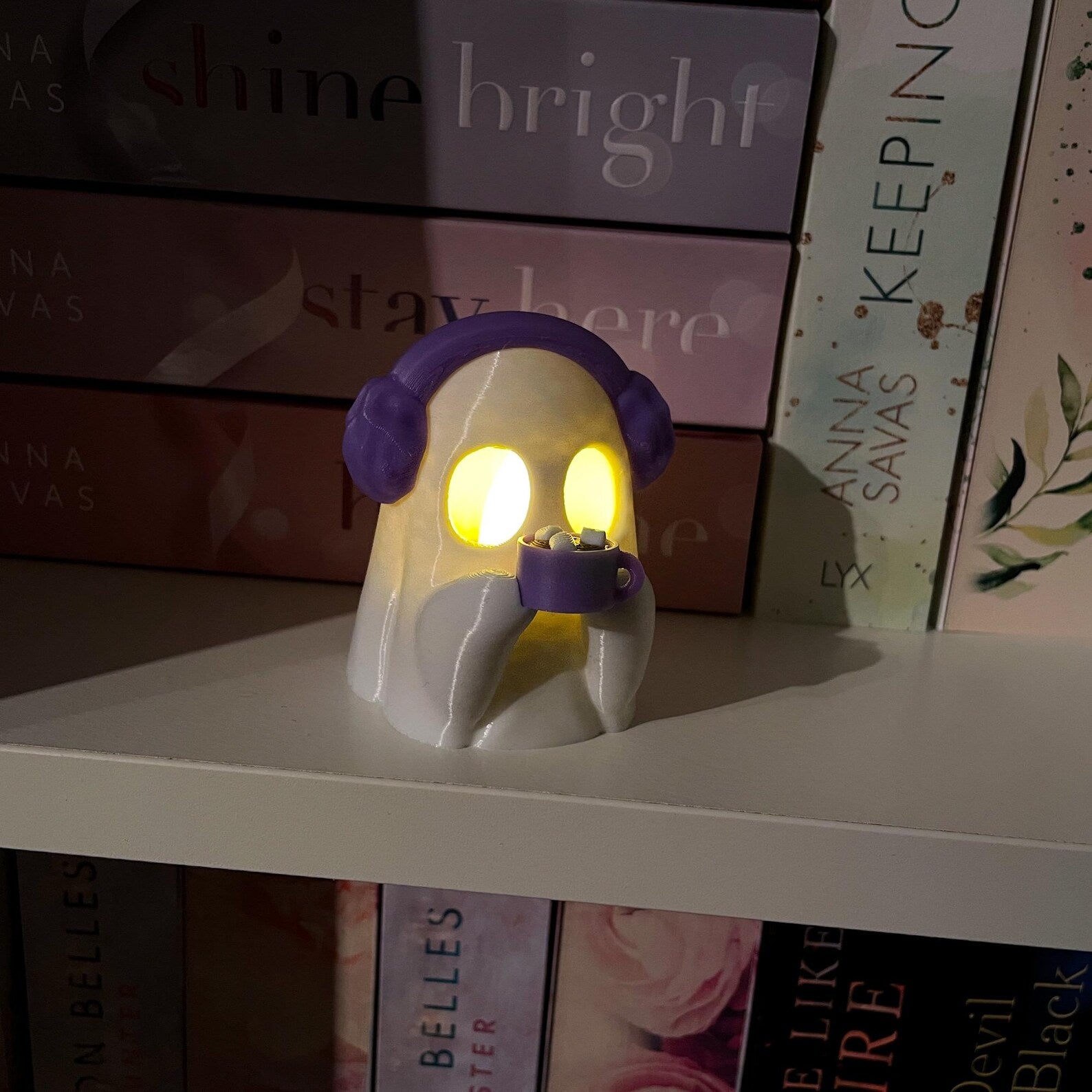 LED-Geist mit Kakao und Ohrenwärmer | Kakaogeist | passend für LED-Teelicht