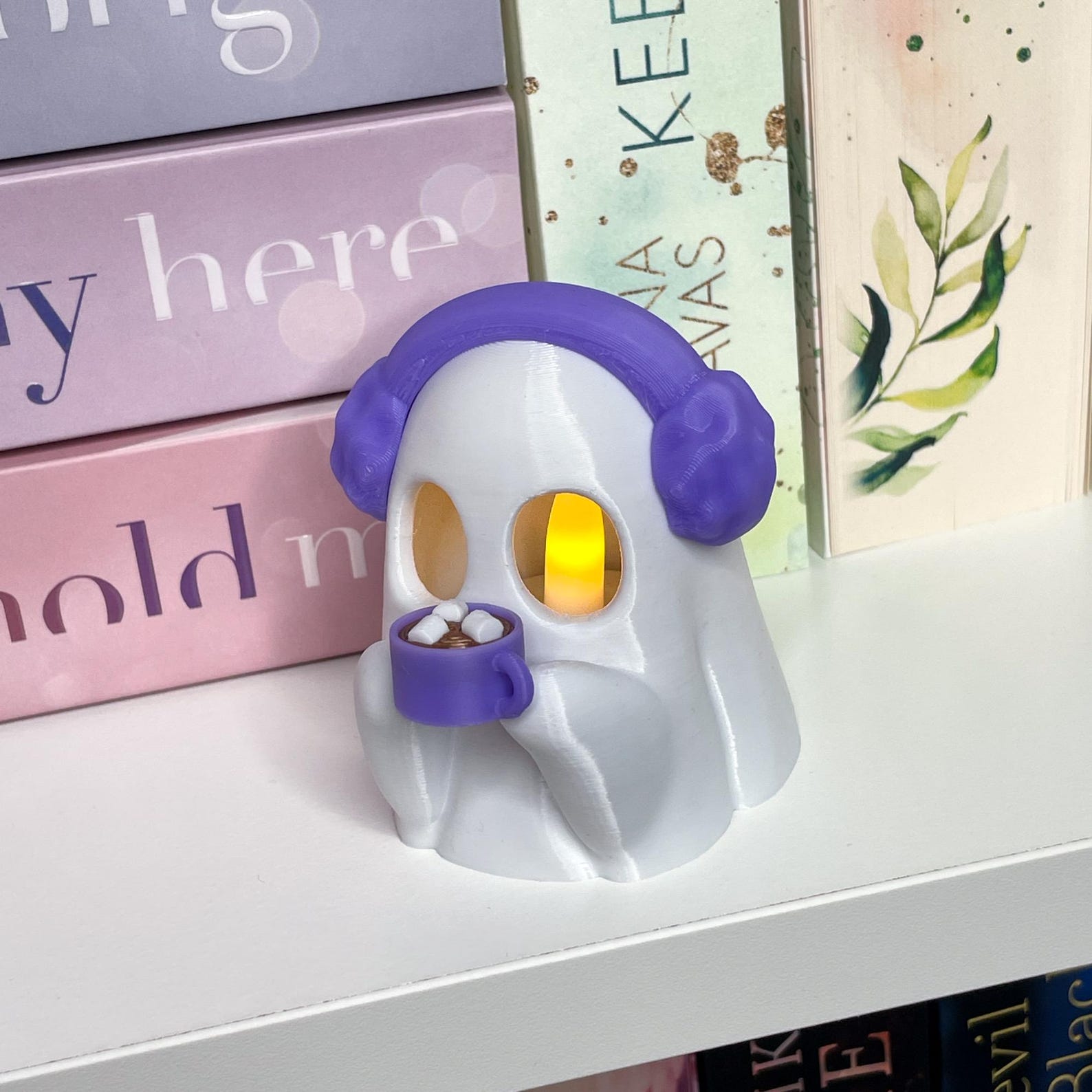 LED-Geist mit Kakao und Ohrenwärmer | Kakaogeist | passend für LED-Teelicht