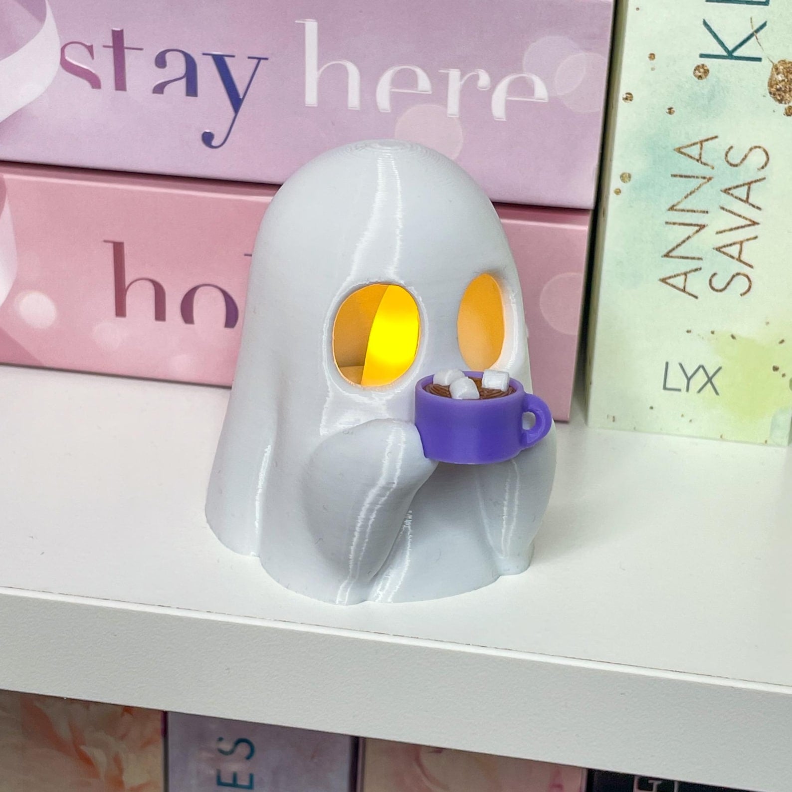 LED-Geist mit Kakao und Ohrenwärmer | Kakaogeist | passend für LED-Teelicht