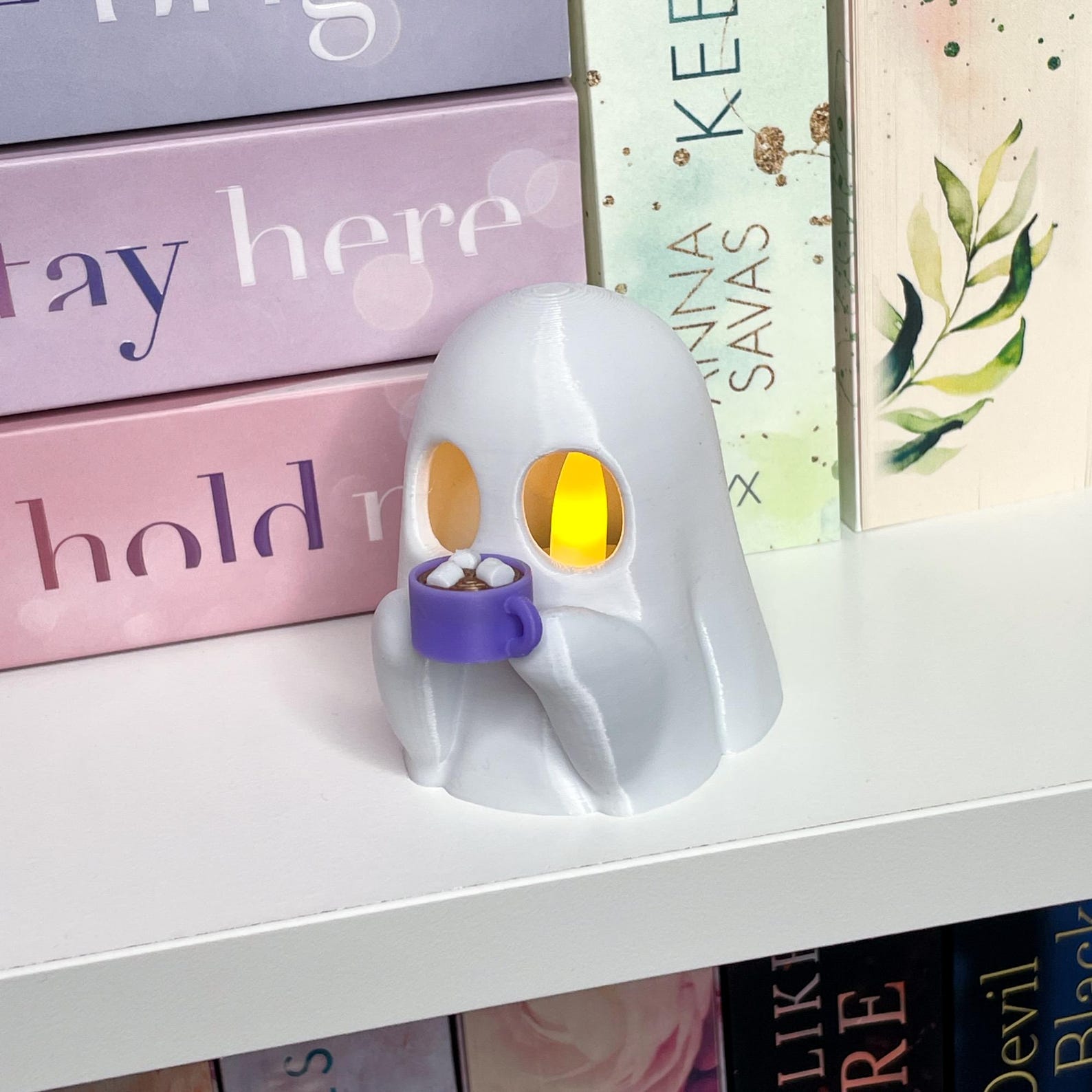 LED-Geist mit Kakao und Ohrenwärmer | Kakaogeist | passend für LED-Teelicht