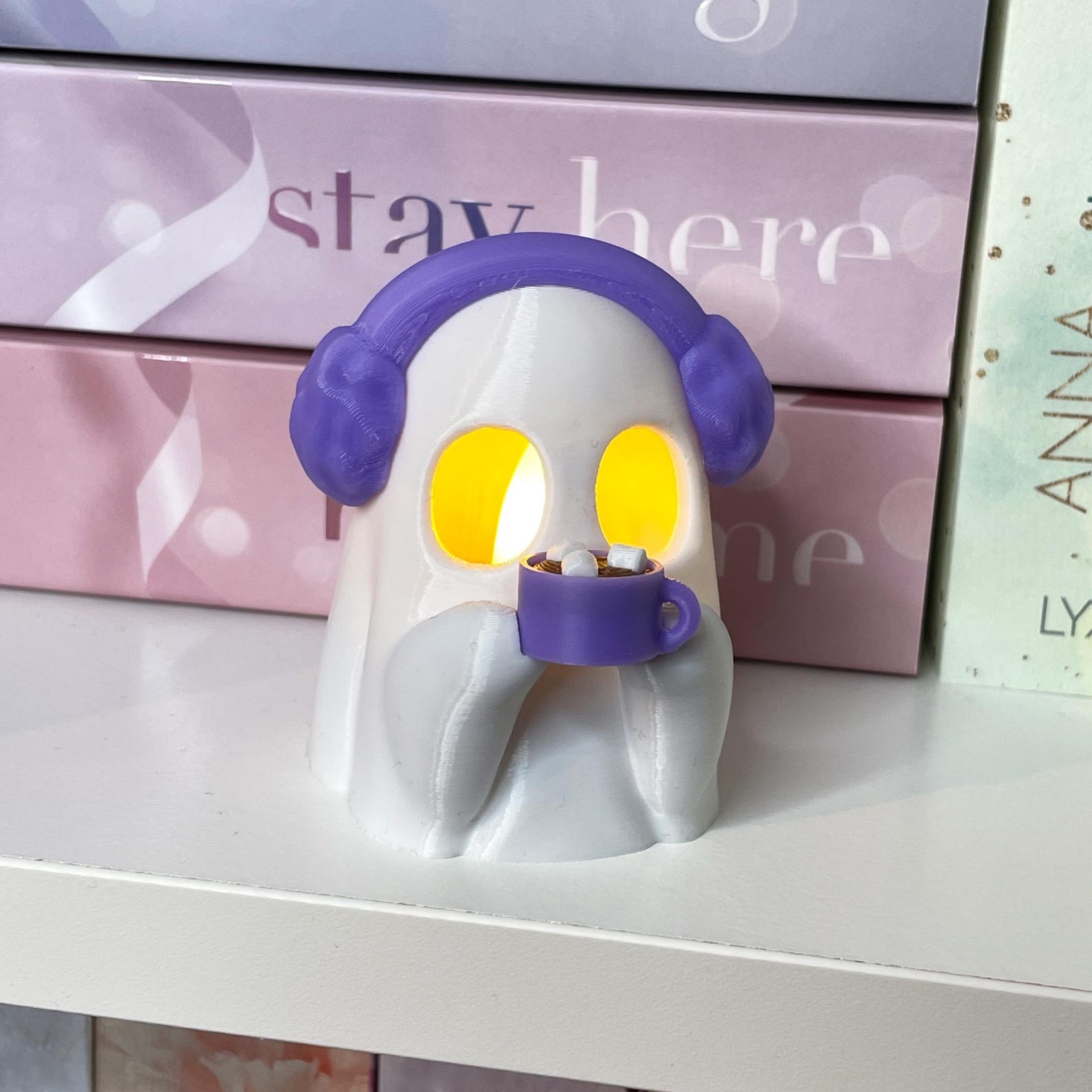 LED-Geist mit Kakao und Ohrenwärmer | Kakaogeist | passend für LED-Teelicht