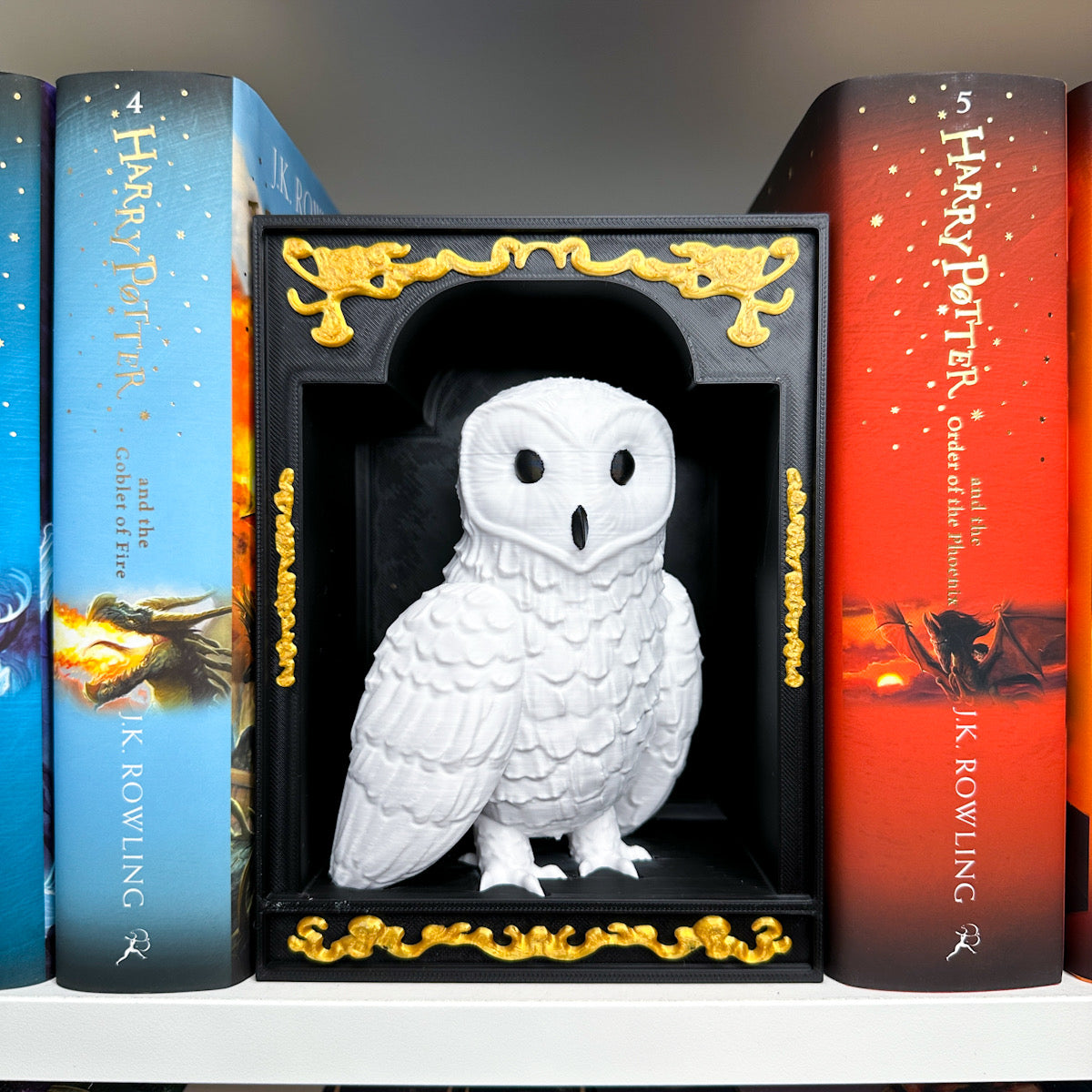 Schneeeule 3D Book Nook Buchstütze 17,5 cm