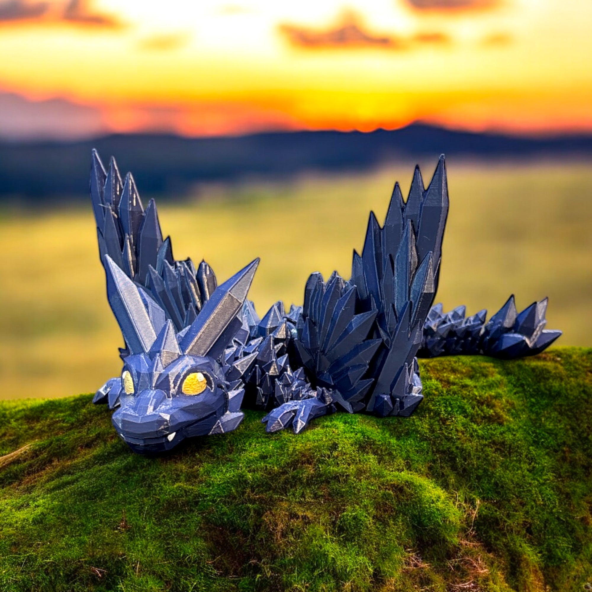 Crystal Wing Drache 3D Figur blau (beweglich) | Bookmerch