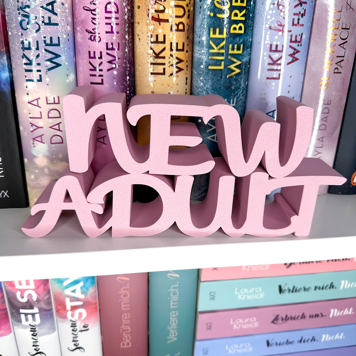 "New Adult" Buch-Aufsteller | Bücherregal Dekoration