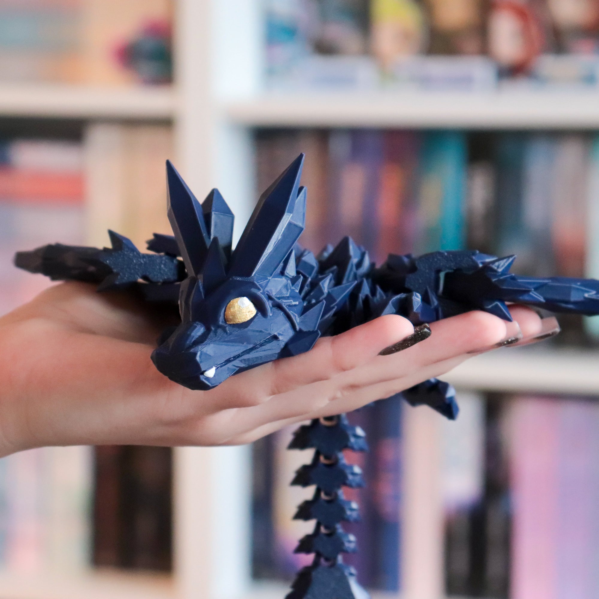 Crystal Wing Drache 3D Figur blau (beweglich) | Bookmerch